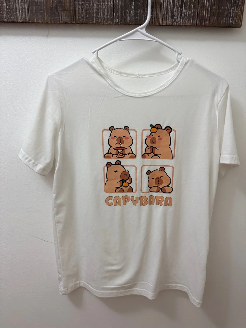 Capybara Graphic Tee for Kids - White